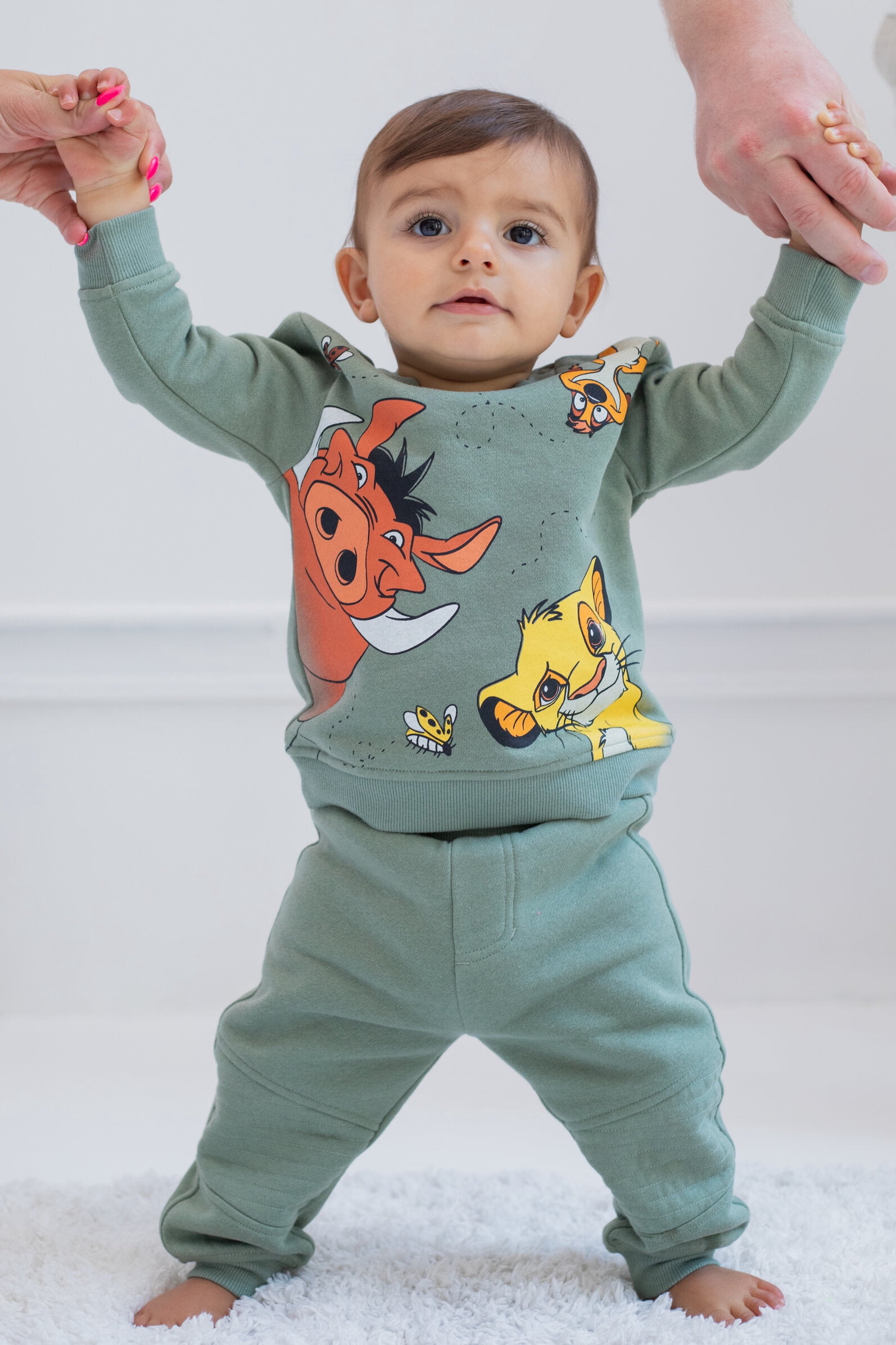 Disney Lion King Baby Boys' Fleece Sweatshirt and Pants Set Lion King Green