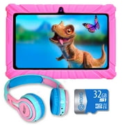 Contixo 7 inch Kids Learning Tablet Bundle - 16GB Storage, Bluetooth, Android, Dual Cameras, Parental Control, Kids Bluetooth Headphone & 32GB microSD Card, TC-V82-KB-PNK