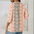 thumbnail image 3 of HADST Summer Blouses for Women 2024 - Floral Print V Neck Button Cotton Linen Tops Bohemian Tops for Women, 3 of 5