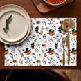 thumbnail image 4 of Vintage Halloween Pattern Summer Placemats Table Placemats Set Of 6-Linen Kitchen Washable Placemats Table Mats 11.8"x17.7" Non-Slip Heat Resistant, 4 of 5