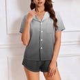 thumbnail image 2 of Wlynlyn Pajama Set for Women 2 Piece Short Sleeve Button down Tops and Elastic Waist Shorts Soft Loungewear Set(Gray,Small), 2 of 7