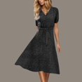 thumbnail image 1 of Amzcrzy Robes pour Femmes Robes d'Été pour Femmes Robes pour Femmes Mode Femmes Été-Col Bandage Imprimé Décontracté Manches Courtes Robes Grande Taille Robes pour Femmes aux Formes Robe d'Été, 1 of 9