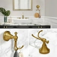 thumbnail image 2 of ABPETE Antique Brass Towel Hook, Brass Bathroom Robe Hook, Rustic Double Towel Hooks Bath Farmhouse Coat Clothes Hook Wall Mounted for Bathroom Kitchen Washroom, 2 of 6