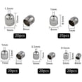 thumbnail image 2 of Stainless Steel Cord Ends - 100pcs Leather End Caps 4/5/6/7/8mm Inner Diameter Terminators for Jewelry Making Kit Stainless Steel Color, 2 of 8