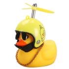 Adorable Patito amarillo Decoración de motocicletas Modelo de pato Patito de juguete Hélice Decoración de bicicletas Accesorios decorativos para automóviles Molino de viento Pato de vinilo de caucho