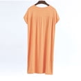 thumbnail image 4 of Besolor Chemises de Nuit Grande Taille pour Femmes Été Confortables à Manches Courtes Col Ras du Cou Vêtements de Nuit Chemises de Sommeil Robe de Nuit, 4 of 6