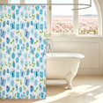 thumbnail image 3 of Erosebridal Strawberry Flowers Shower Curtain 72Wx72L,Cartoon Ladybug Bathroom Curtain,White Blue, 3 of 5