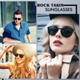 thumbnail image 3 of ROCK TAKIN Cat Eye Polarized Sunglasses for Women Men - Retro UV400 Protection, Anti-Glare HD Vision, Strong Impact Resistant, 1 Pair (20g), 3 of 8