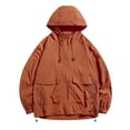 thumbnail image 4 of GrmtClth Rain Jacket Men Water-Resistant Lightweight Windbreaker 2025 Fall Hooded Jacket with Pocket Raincoat for Outdoors & Commutes Red XXL, 4 of 4