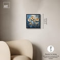 thumbnail image 5 of Golden Flora on Azure Canvas Elegant Floral Art by Art Remedy, Black Frame, 12" x 12", 5 of 7