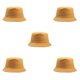 thumbnail image 3 of Sonducket Sombrero de pescador para todas las estaciones, sombreros de pescador, accesorio elegante de moda con Color sólido para salir, viajar, Caqui 5piezas, 3 of 6