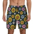 thumbnail image 3 of Uemuo Colorful Sunflowers Pattern Mens Swim Trunks Quick Dry Board Shorts with Mesh Lining, Stretch Beach Shorts Quick Dry No-Chafing Board Shorts-Large, 3 of 9