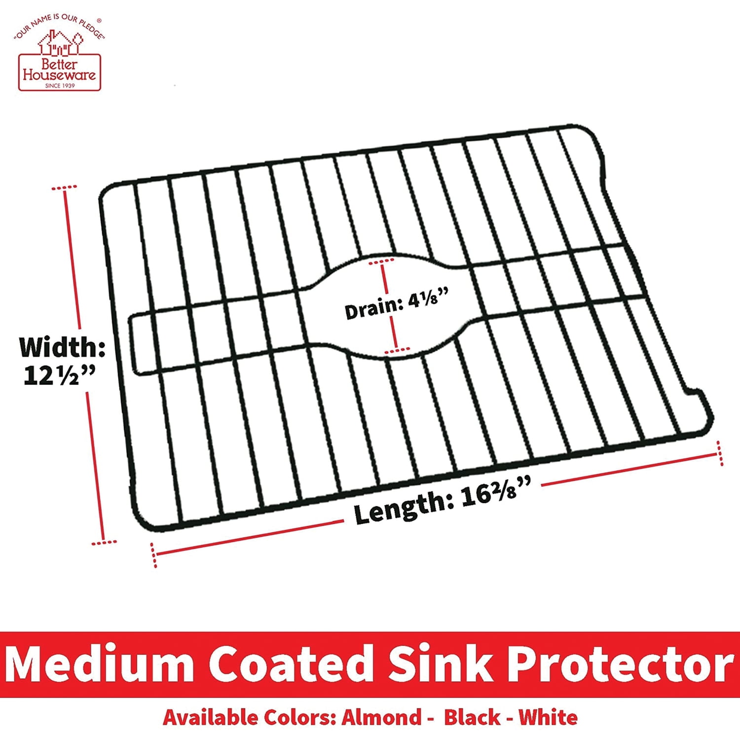 Better Houseware Medium Sink Protector (Black), 1486/EPT