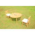 thumbnail image 4 of Grade-A Teak Dining Set: 2 Seater 3 Pc: 52" Round Table And 2 Osborne Armless Chairs Outdoor Patio WholesaleTeak #WMDSWVm, 4 of 4