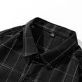 thumbnail image 5 of Men's Shirts Fall Long Sleeve Button Down Business Plaid Shirt Jacket with Pocket Casual Plus Size Loose Collar Mens Dress Shirts Black L, 5 of 9