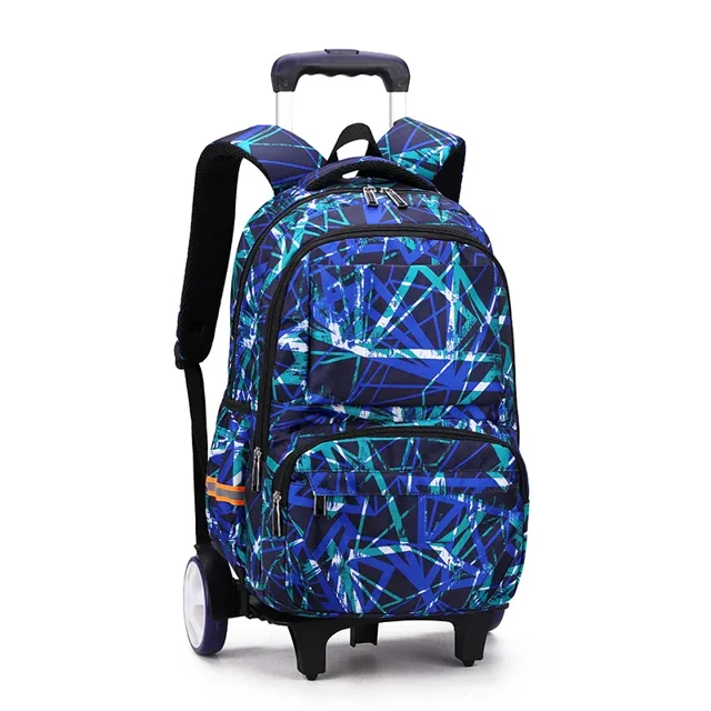 Sac à Dos Scolaire Roulant Multicolore Grande Capacité Six Roues