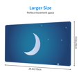 thumbnail image 4 of Large Mouse Pad, Crescent Moon Stars Non-Slip Waterproof Rubber Keyboard Office Desk Pads Mousepad, 29.5 x 15.8 inches 3mm Thick, 4 of 7