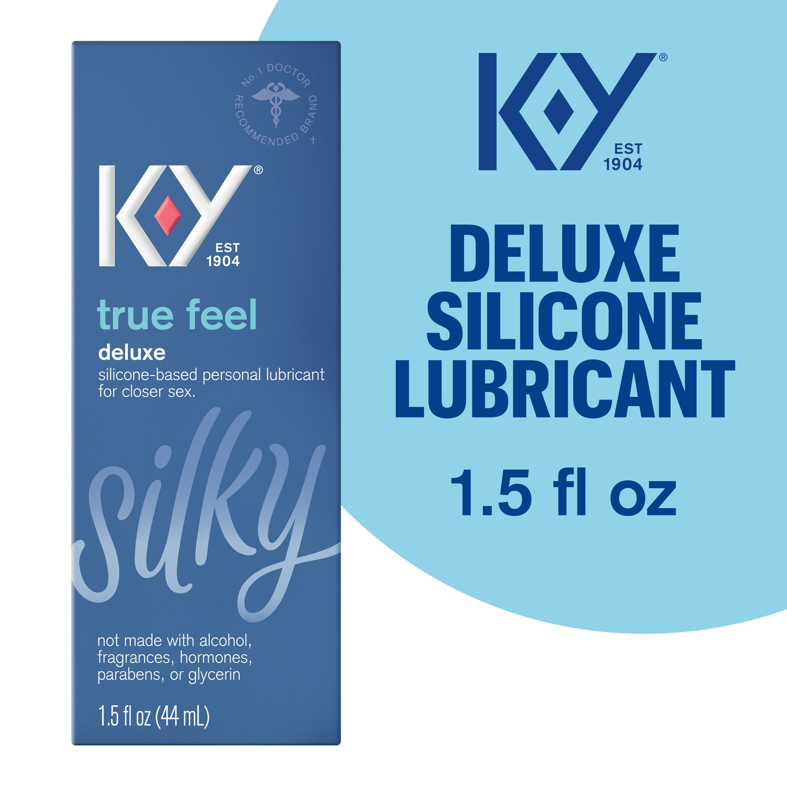 K-Y True Feel Lube, Personal Lubricant, Silicone-Based Formula, Safe to Use with Condoms, For Men, Women and Couples, 1.5 FL OZ