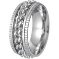 thumbnail image 1 of Mens Anxiety Rings Fidget Rings For Men Women Chain Spinner Rings For Kids Teen Titanium Steel Rings, 1 of 5