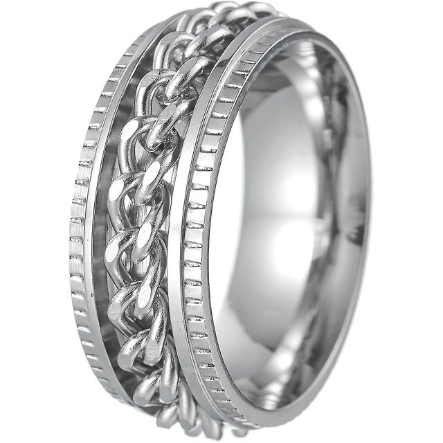 Mens Anxiety Rings Fidget Rings For Men Women Chain Spinner Rings For Kids Teen Titanium Steel Rings