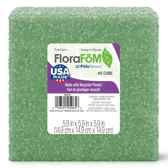 FloraCraft FloraFōM 6" Foam Cube, 18 Pack