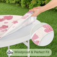 thumbnail image 5 of Pioneer Flower Floral Print Pattern Round Fitted Tablecloth with Elastic Edge,Dining Table Cover Waterproof,Outdoor Round Tablecloth for Camping,Dining,Indoor and Outdoor, 5 of 7