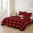 thumbnail image 2 of Queen Quilt Set 90''x96'', Black Red Plaid Lightweight Bedspread Coverlet Set with 2 Pillow Shams, Vintage Rustic Buffalo Checked Gingham Breathable All Season Quilt Bedding for Bedroom/Guest Room, 2 of 9