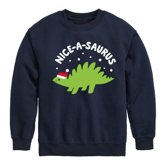 Instant Message - Niceasaurus Christmas - Toddler & Youth Crewneck Fleece Sweatshirt