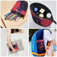 thumbnail image 4 of Lsque Rock Skull Guitarist Pattern Telescopic Pencil Bag Pen Holder Stationery Case, Stand-up Retractable Transformer Bag Organizer, 4 of 6
