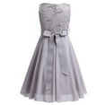 thumbnail image 2 of RUNQHUI Flower Girl Dress Big Girls Sequined Lace Chiffon Sleeveless Pageant Wedding Party Dress Porm Gray 12, 2 of 7