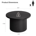 thumbnail image 4 of ROGALIS 31.5" Round Tambour Design Coffee Tables for Living Room, Mid Century Modern Wood Coffee Tablewith Spacious Tabletop, Art Deco Sturdy Circle Coffee Table,Black, 4 of 6