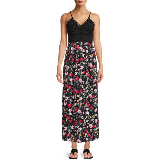 No Boundaries Juniors' Lace Bodice Maxi Dress - Walmart.com