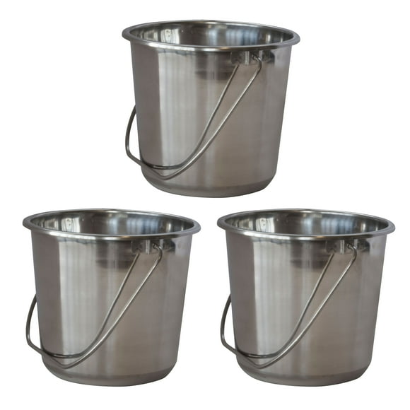 AmeriHome SSB132SET Small Stainless Steel Bucket Set 3 Piece