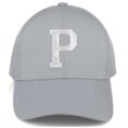 thumbnail image 3 of Daxton Performance Cool Tech Baseball Hat - Light Gray Cap, Silver Logo Letter P, 3 of 3