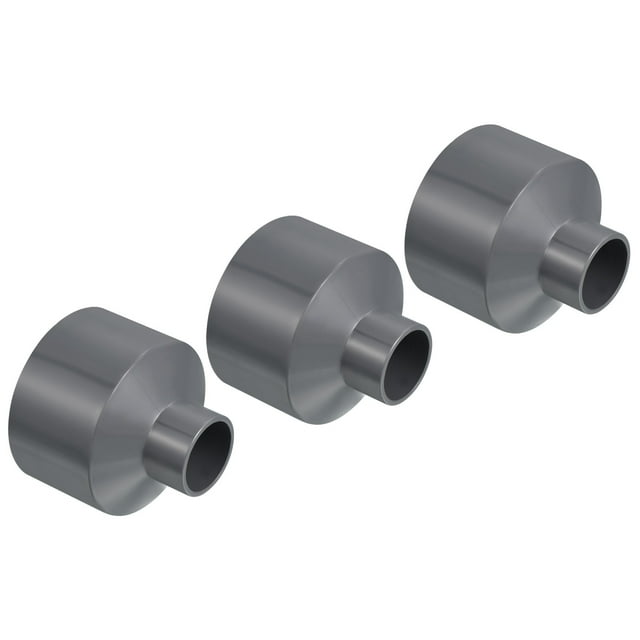 Unique Bargains Raccord Droit pour Tuyau de Réducteur en PVC 75x32mm, Gris 3 Pack