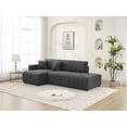 thumbnail image 2 of 104" Modular Sectional Sofa Couch, 3 Seat L-Shaped Sofa with Chaise, Backrests, Modern Upholstered Lamb Wool Left Facing Sofa for Living Room, Apartment, Office, Gery, 2 of 7
