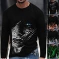 thumbnail image 2 of Qingpeng Long Sleeve Tees for Men Print Pullover Tops Fall Round Neck Long Sleeve Tee Shirt Blouse Tops, 2 of 5