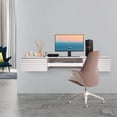 thumbnail image 4 of Wall Mounted Desk, Floating Wall Organizer with Pull Out Drawer, 15.5" D x 60" W x 9.5" H, Space-Saving Wall Organizer Computer Desk for Home Office (White), 4 of 9