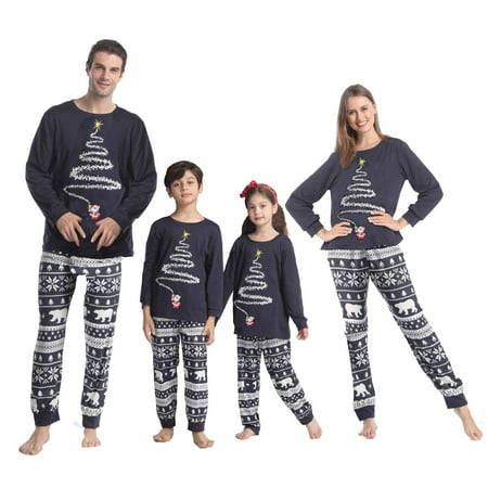 

Family Matching Xmas Pjs Set Santa Claus Cartoon Print Cute Holiday Family Sleepwear
