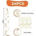 thumbnail image 2 of Orange Foil Hanging Swirl,Sparkle Ceiling Hanging Decorations,24pack Portable Party Supplies for Graduation,Wedding,Birthday, 2 of 6
