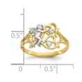 thumbnail image 4 of Primal Gold 10 Karat Yellow Gold and White Rhodium-plated Cubic Zirconia Angel with Hearts Ring, 4 of 6