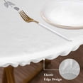 thumbnail image 4 of Round Table Cover 36-44 Inch Purple Eucalyptus Leaves Waterproof Reusable Table Cloth Round Fitted Vinyl Tablecloth with Elastic Edged for Parties Outdoors, Watercolor Summer Botanical, 4 of 9