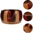 thumbnail image 2 of Yarn Bowl Handmade Yarn Bowl with Holes to Keep The Needles Crochet Yarn Bowl for Knitting Crochet Yarn Wire Shelf Wooden, 2 of 5