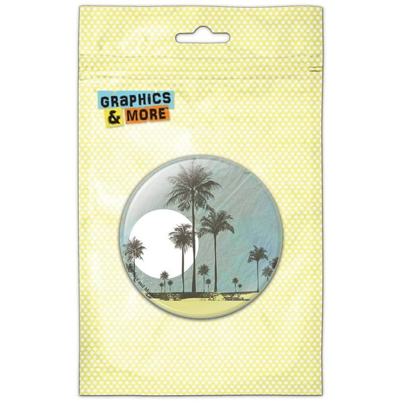 Palm Trees and Sun Scene Pinback Button Pin Badge