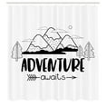 thumbnail image 2 of Ambesonne Saying Shower Curtain, Mountain Adventure Lettering, 69"Wx70"L, Charcoal Grey White, 2 of 4