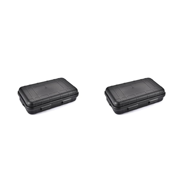 Greeniant Estuche de supervivencia Caja de almacenamiento de emergencia a prueba de agua Plástico Camping Senderismo Contenedor Negro 2piezas