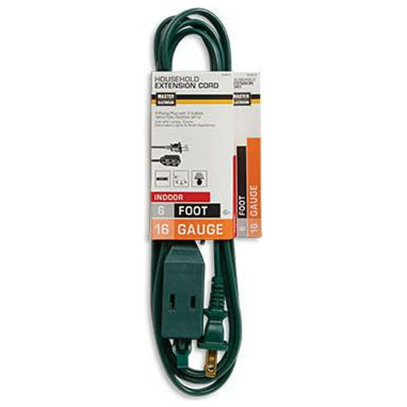 Master Electrician 09451ME Cube Tap Extension Cord, 16/2, Green, 6-Ft. - Quantity 48