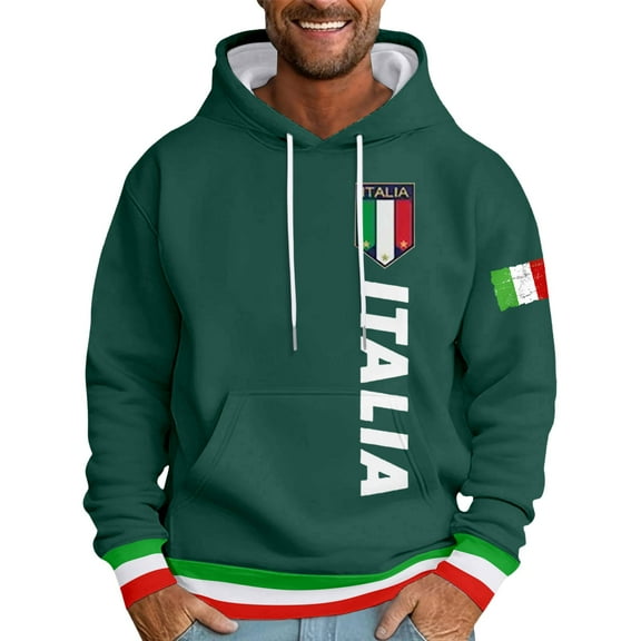 Men's Hoodies Pullover Hoodies Sweatshirts Italian Print Letter Graphic Hoodie Pullover Sweatshirt Casual
