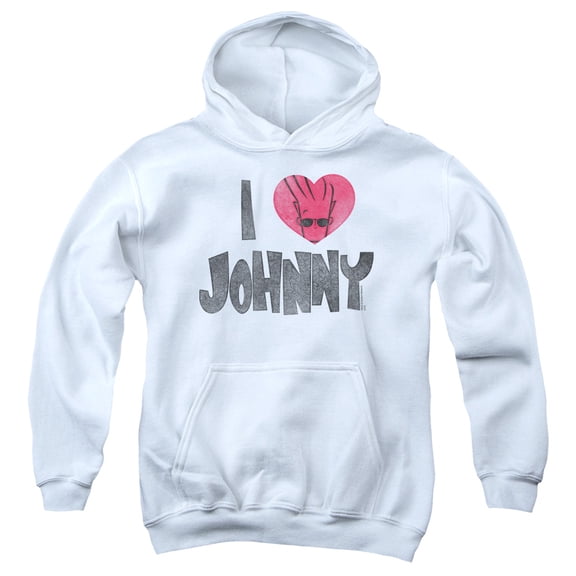 Johnny Bravo - I Heart Johnny - Youth Hooded Sweatshirt - Small