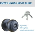 Decor Mo Stainless Steel Ball Entry Door Knob, KeyedAlike Matte Black